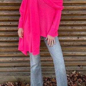 Barbie Pink Knitted Wrap Scarf - large and cozy